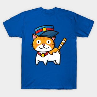 Cute orange cat with officer hat T-Shirt